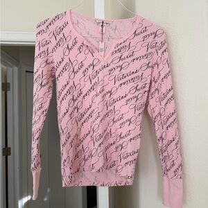 Victoria's Secret Women's.  Thermal Long Jane Pajama Top. Xs Long Sleeve. NWT